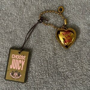 Juicy Couture Gold Heart Keychain with Tag